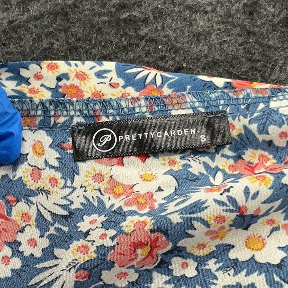 Prettygarden Blue Floral Tiered Knot One Shoulder Maxi Dress - Picture 5 of 10